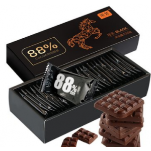 诺梵88%纯可可黑巧克力礼盒装送女友休闲零食圣诞节送女友130g